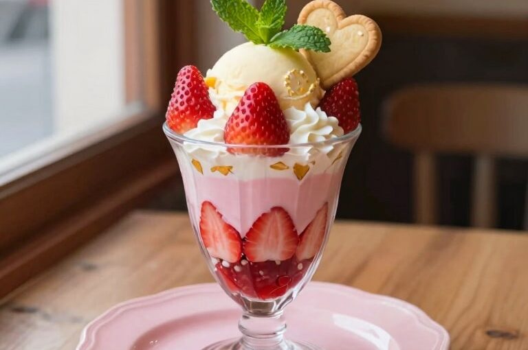 【テスト投稿】カフェメニューに、いちごのパフェが仲間入り